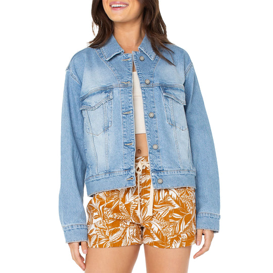 Roxy Women's Big Wave Embroidery Denim Jacket