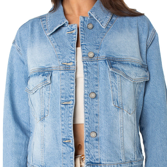 Roxy Women's Big Wave Embroidery Denim Jacket 4