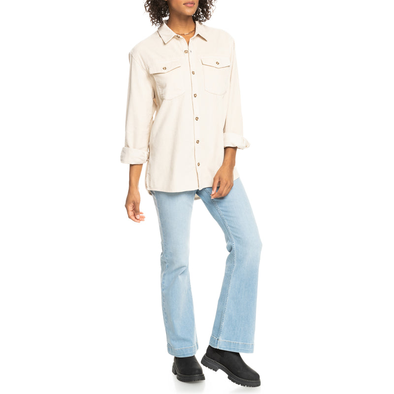 Load image into Gallery viewer, Roxy Women&#39;s Let It Go Corduroy Long Sleeve Button-Up Shirt
