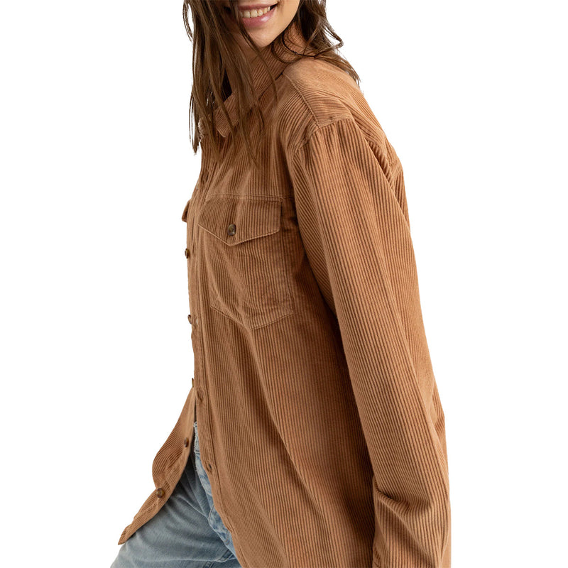 Load image into Gallery viewer, Roxy Women&#39;s Let It Go Corduroy Long Sleeve Button-Up Shirt
