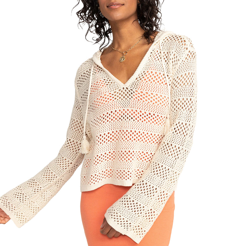 Load image into Gallery viewer, Roxy Women's After Beach Break II Hooded V-Neck Sweater
