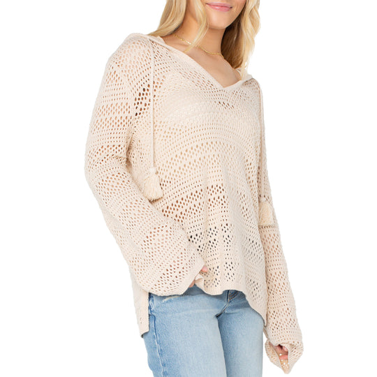 Roxy Women's Hippie Love Hooded V-Neck Sweater