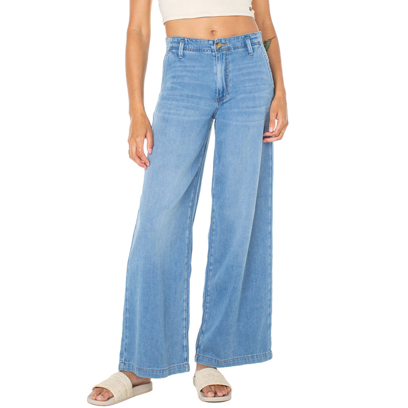 Load image into Gallery viewer, Roxy Women&#39;s Kalani Wide Leg Denim Pants
