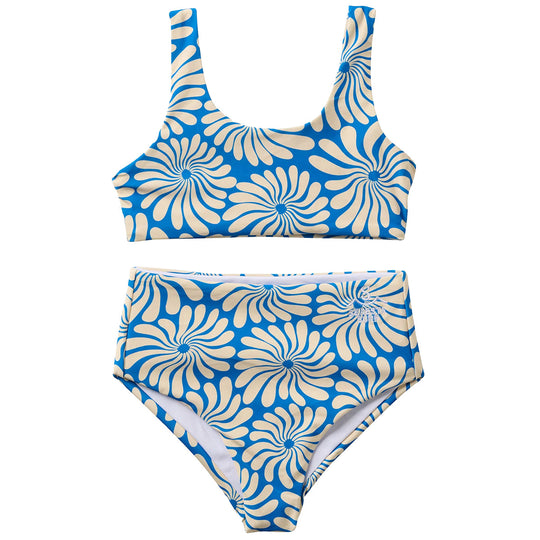 Seaesta Surf Youth Wavy Floral Two-Piece Swimsuit Set
