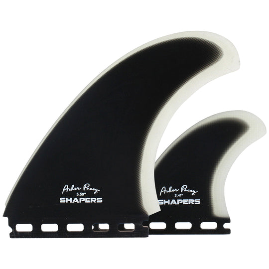 Shapers Asher Pacey Single Tab Twin + 1 Fin Set - 5.59" - Black/Clear