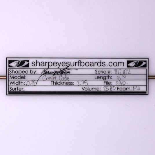 Sea Sharp Code Sharp Eye Cheat Code 5'10 × 20 ¾ × 2 ¾ Surfboard – Cleanline Surf