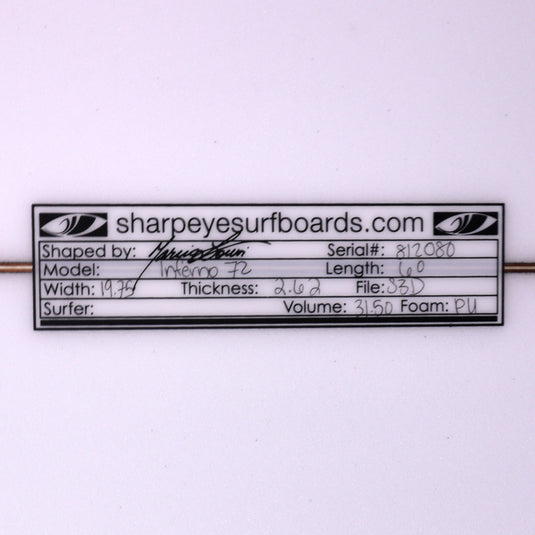 Sharp Eye Inferno 72 6'0 × 19 ¾ × 2 ⅝ Surfboard 3