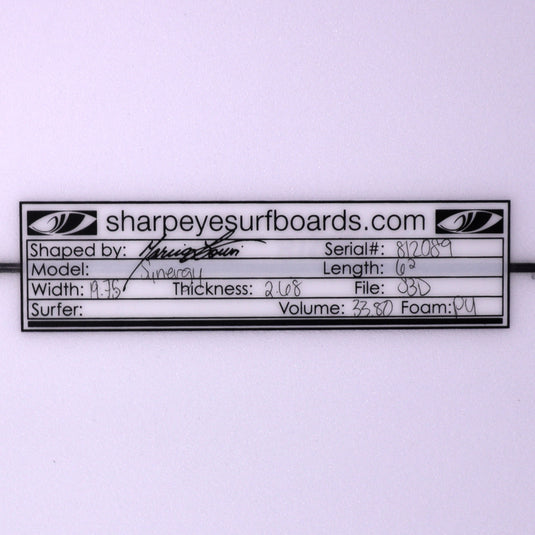 Sharp Eye Synergy 6'2 x 19 ¾ x 2 11/16 Surfboard