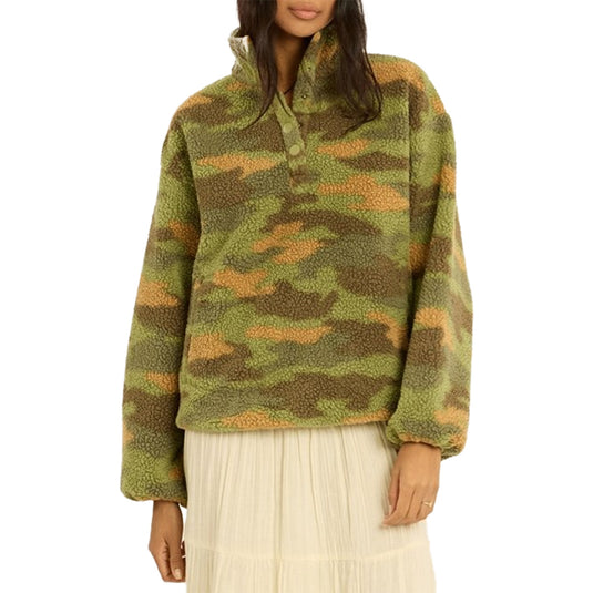 Sisstr Women's Lost At Sea Mock Neck Sharpa Fleece Sweatshirt