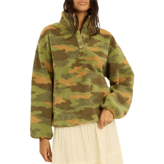 Sisstr Women's Lost At Sea Mock Neck Sharpa Fleece Sweatshirt