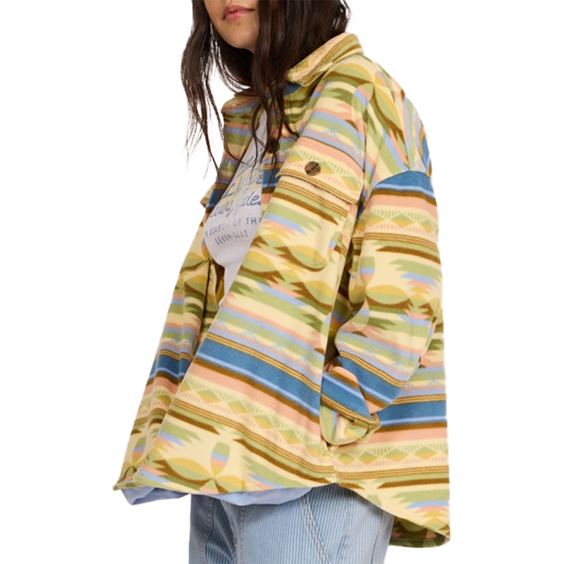 Load image into Gallery viewer, Sisstrevolution Women's Washed Ashore Long Sleeve Button-Up Fleece Shirt
