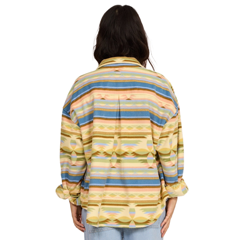 Load image into Gallery viewer, Sisstrevolution Women's Washed Ashore Long Sleeve Button-Up Fleece Shirt
