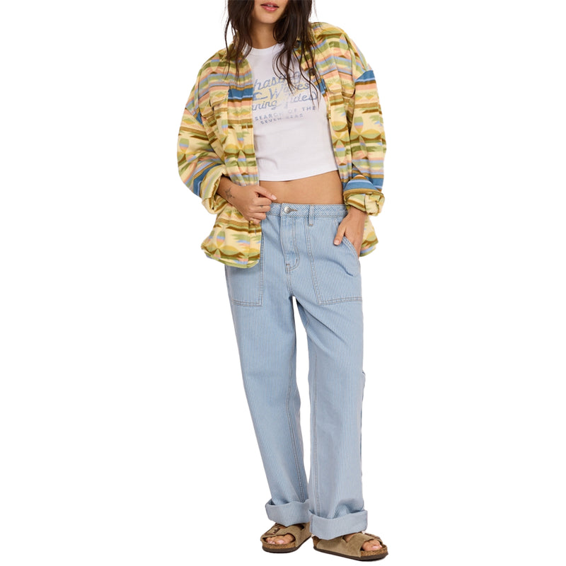 Load image into Gallery viewer, Sisstrevolution Women's Washed Ashore Long Sleeve Button-Up Fleece Shirt
