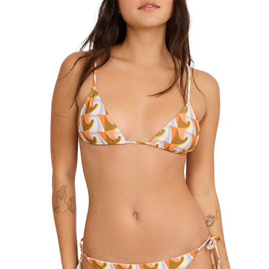 Sisstrevolution Women's Wave Check Triangle Bikini Top
