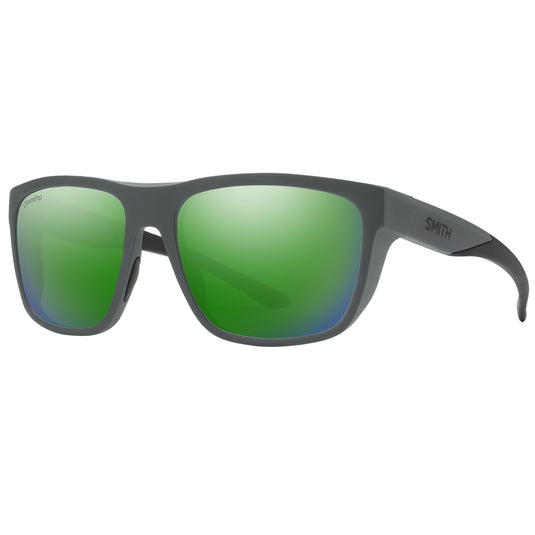 SMITH Barra Polarized Sunglasses - Matte Cement/ChromaPop Green Mirror 1