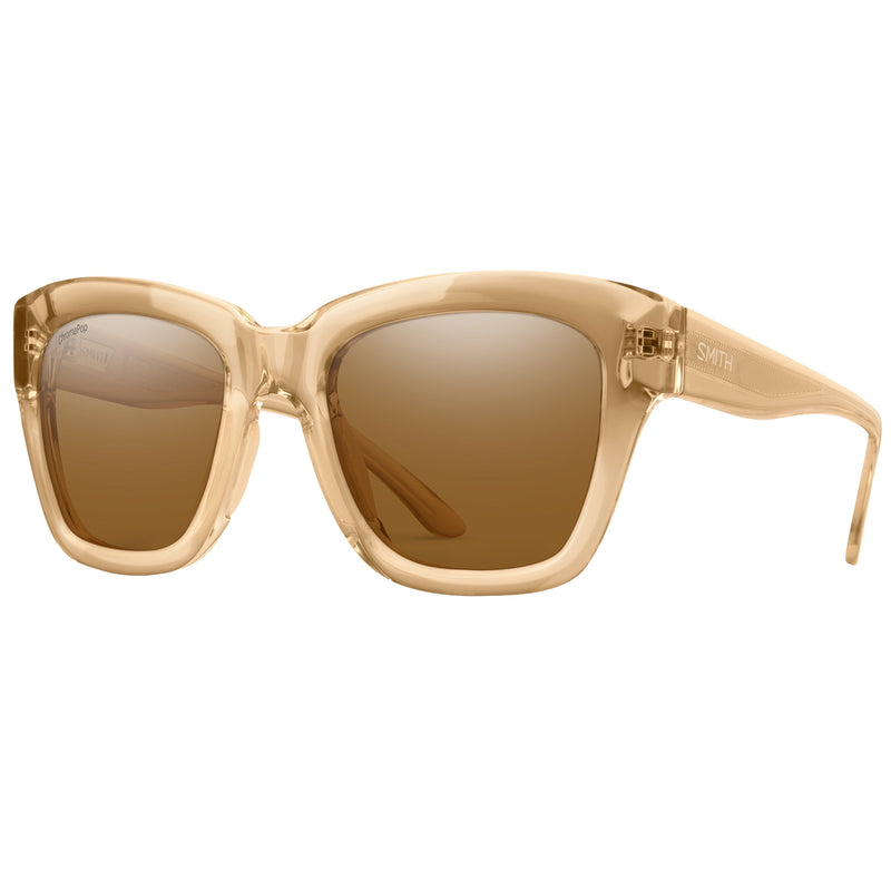 Load image into Gallery viewer, Smith Women's Sway Polarized Sunglasses - Champagne Crystal/ChromaPop Brown

