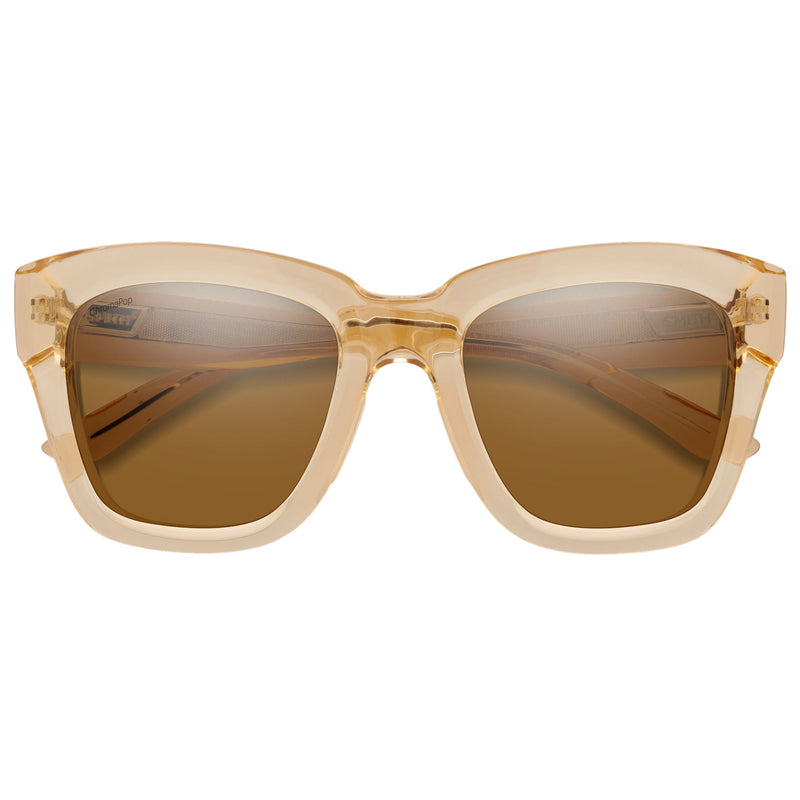 Load image into Gallery viewer, Smith Women's Sway Polarized Sunglasses - Champagne Crystal/ChromaPop Brown
