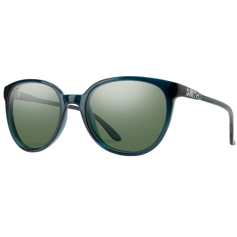 Load image into Gallery viewer, Smith Women's Cheetah Polarized Sunglasses - Pacific Crystal/ChromaPop Gray Green
