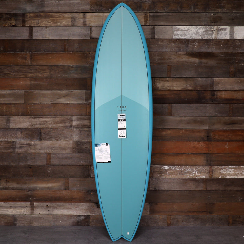Load image into Gallery viewer, Torq Mod Fish TET 7&#39;2 x 22 ½ x 3 Surfboard - Deep Turquoise Pattern • DAMAGED
