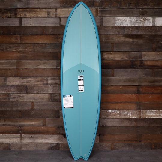 Torq Mod Fish TET 7'2 × 22 ½ × 3 Surfboard - Deep Turquoise Pattern • DAMAGED