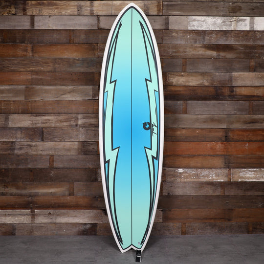 Torq Mod Fish TET 6'10 × 21 ¾ × 2 ¾ Surfboard - Hi Watt/Green/Blue