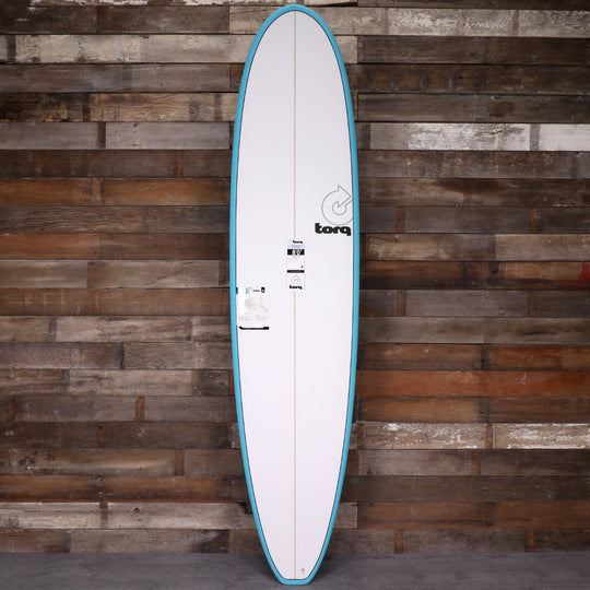 Torq Longboard TET 8'0 x 22 x 3 Surfboard - Light Teal Blue Pinline