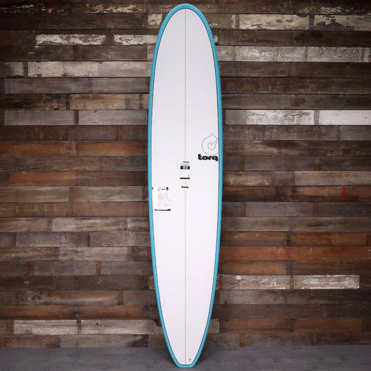 Torq Longboard TET 9'0 x 22 ¾ x 3 ⅛ Surfboard - Light Teal Blue Pinline