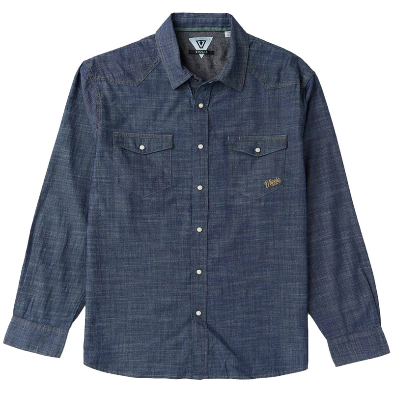Load image into Gallery viewer, Vissla Jay Bay Long Sleeve Snap-Button Denim Shirt
