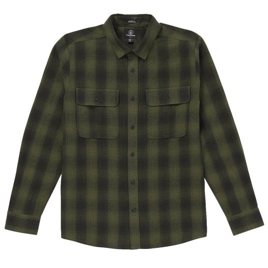 Volcom Shadowstone Long Sleeve Button-Up Flannel Shirt - Wintermoss 1