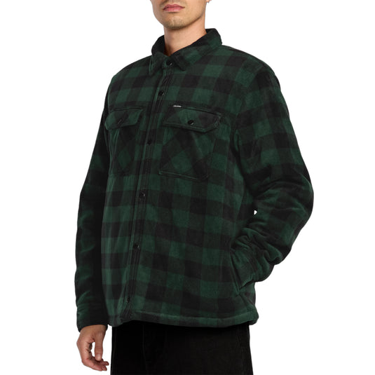 Volcom Bowered II Lined Fleece Long Sleeve Button-Up Flannel Shirt 3