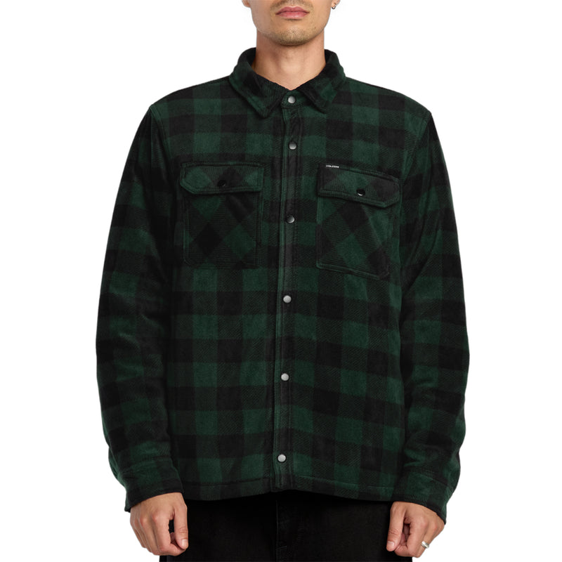 Load image into Gallery viewer, Volcom Bowered II Lined Fleece Long Sleeve Button-Up Flannel Shirt 1
