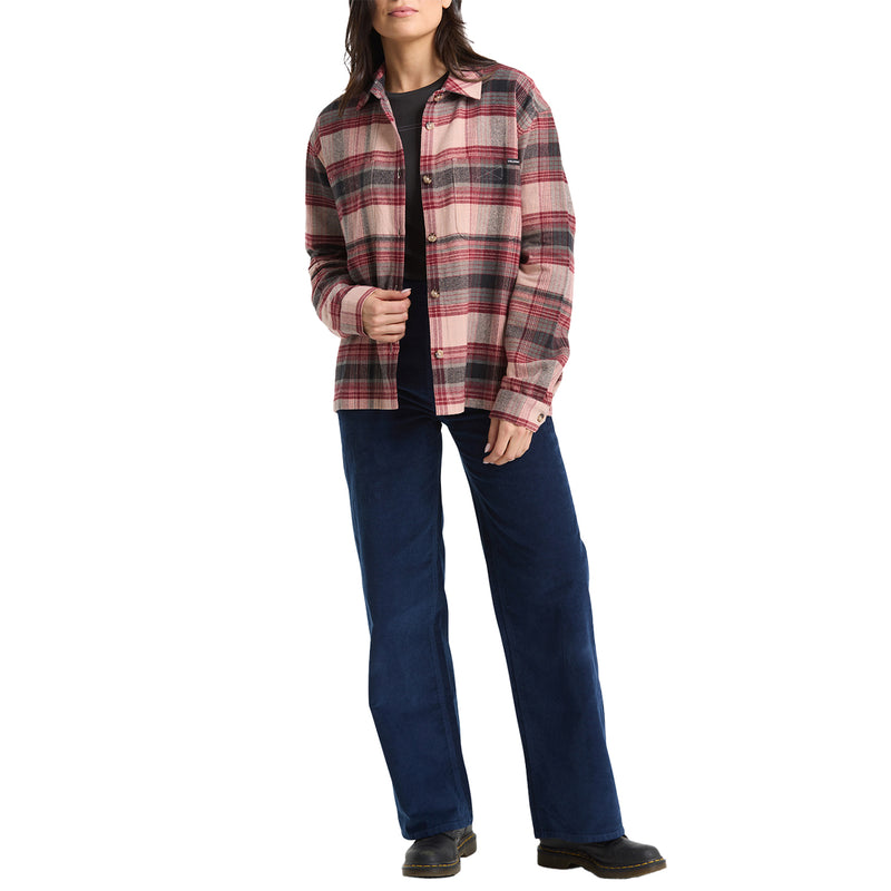 Load image into Gallery viewer, Volcom Women's Full Cut Work Long Sleeve Button-Up Flannel Shirt 5
