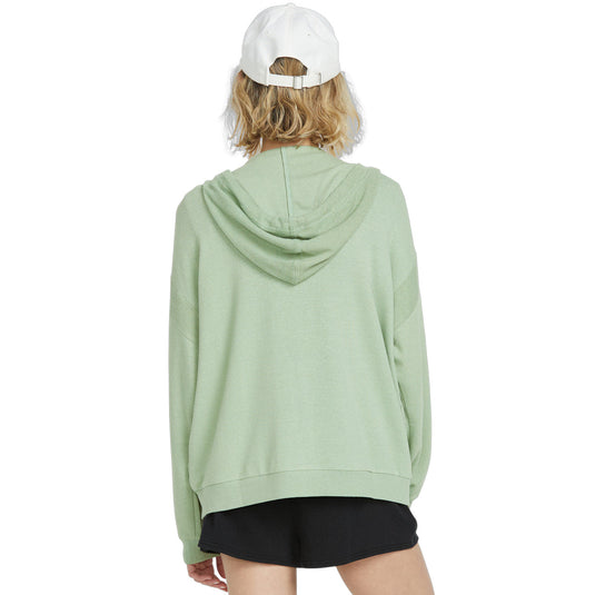 Volcom Women's Lived in Lounge Frenchie Zip Hoodie - Grass Green
