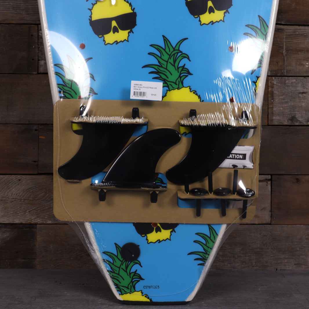 Wave Bandit Easy Rider × Ben Gravy 9'0 × 24 × 3 ½ Surfboard - White/Bl ...