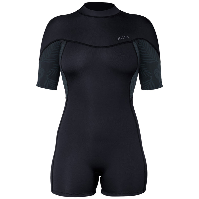 Load image into Gallery viewer, Xcel Women's Axis 2mm Short Sleeve Back-Zip Boy-Short Spring Wetsuit
