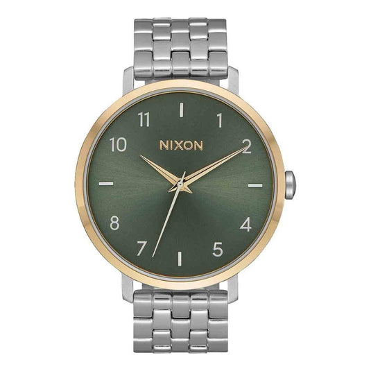 Automatic Watches Men Nixon Arrow Leather Rose Gold And Silver