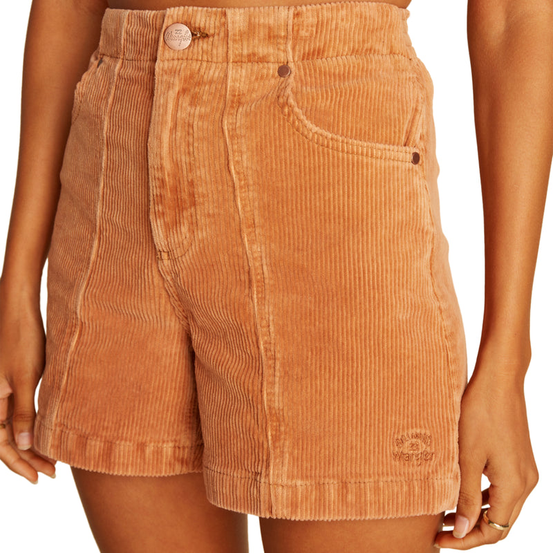 Load image into Gallery viewer, Billabong Women&#39;s Wrangler According To High Waisted Corduroy Shorts

