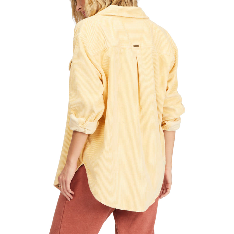 Load image into Gallery viewer, Roxy Women&#39;s So Stoked Cord Button Down Long Sleeve Top
