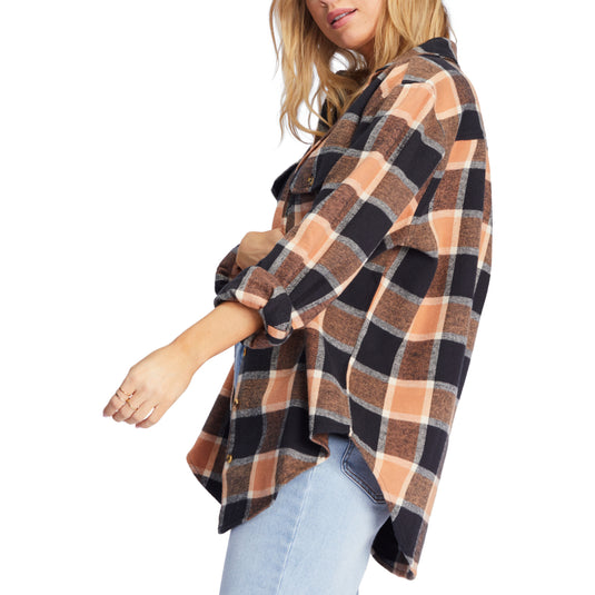 Billabong Women's So Stoked Oversized Button Down Flannel