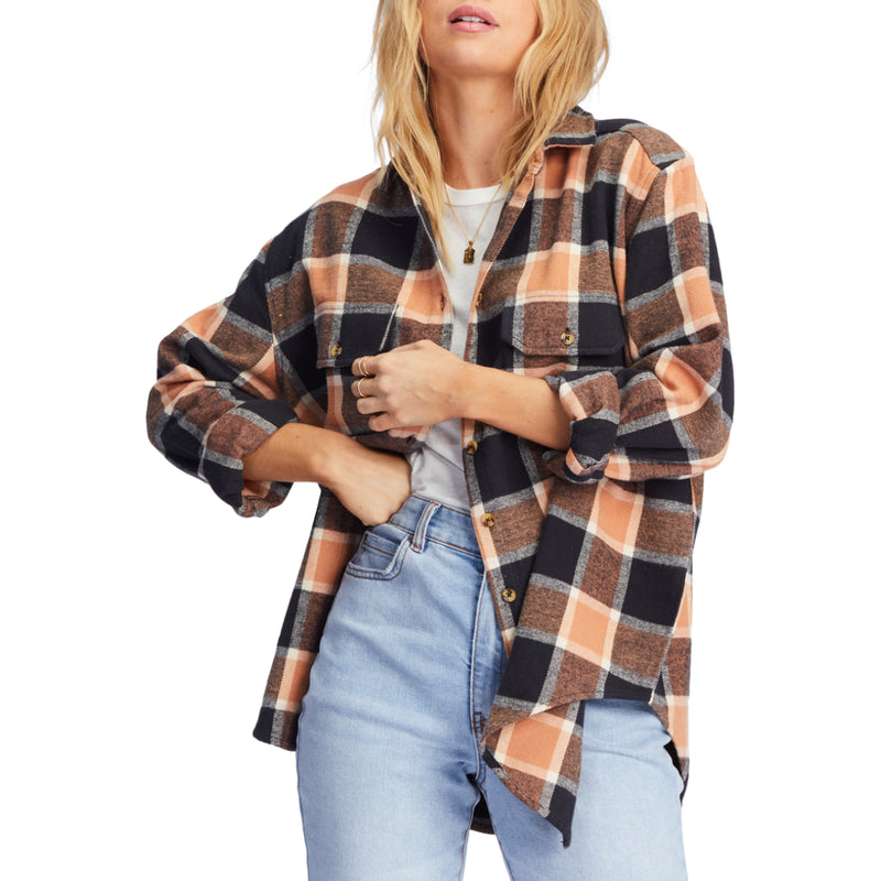 Load image into Gallery viewer, Billabong Women&#39;s So Stoked Oversized Button Down Flannel
