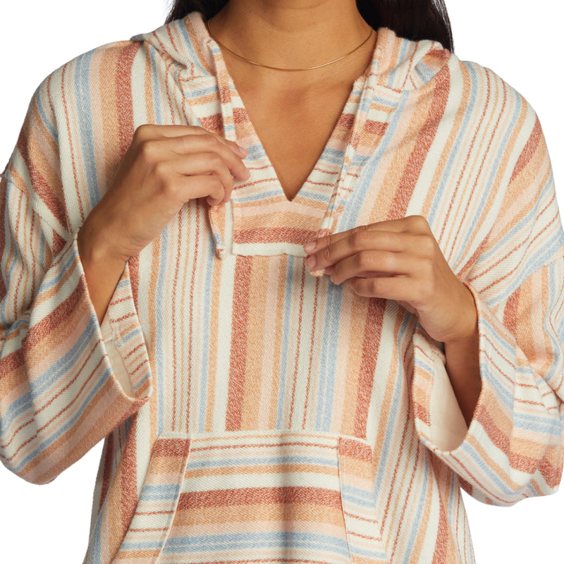 Load image into Gallery viewer, Roxy Women&#39;s Waves And Rays Stripe Poncho Hoodie
