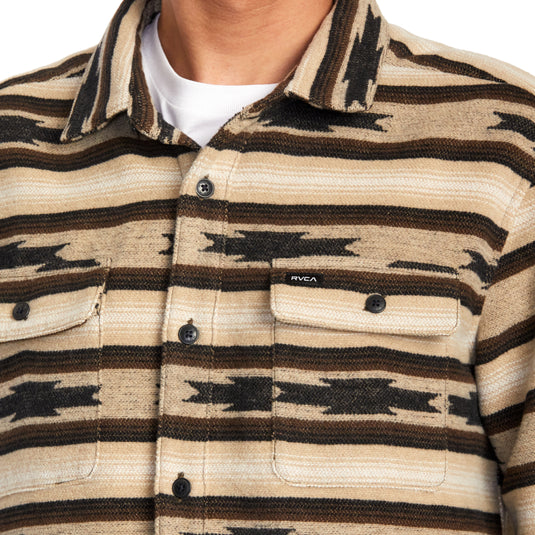 RVCA Blanket Long Sleeve Button-Up Flannel Shirt