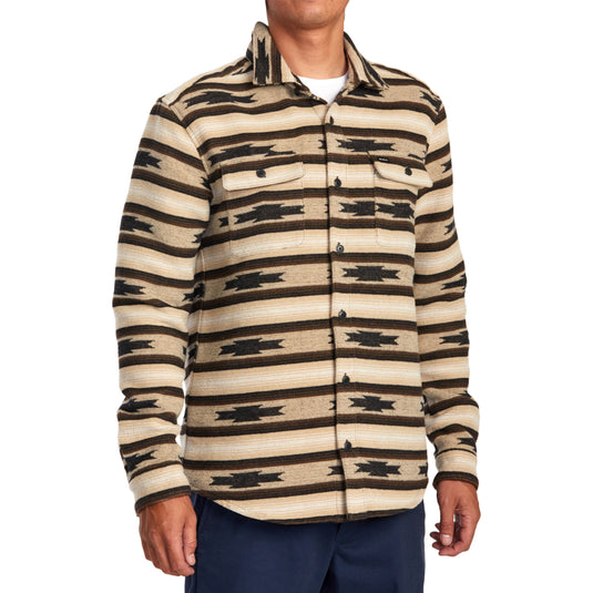 RVCA Blanket Long Sleeve Button-Up Flannel Shirt
