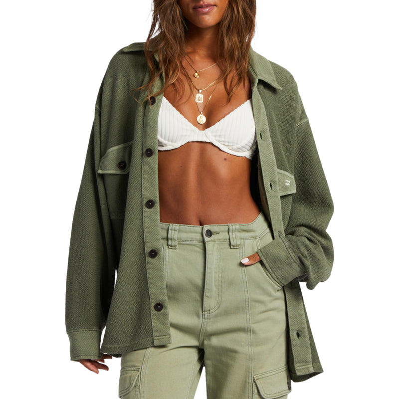 Load image into Gallery viewer, Billabong Women&#39;s Anytime Lite Oversized Overshirt Shacket
