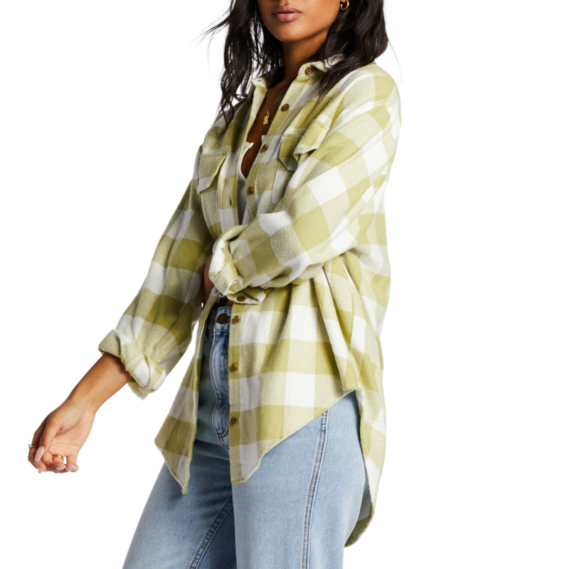 Load image into Gallery viewer, Billabong Women&#39;s So Stoked Long Sleeve Button-Up Flannel Shirt
