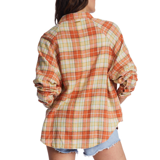 Billabong Women's Best Time Long Sleeve Button-Up Flannel Shirt - 2022