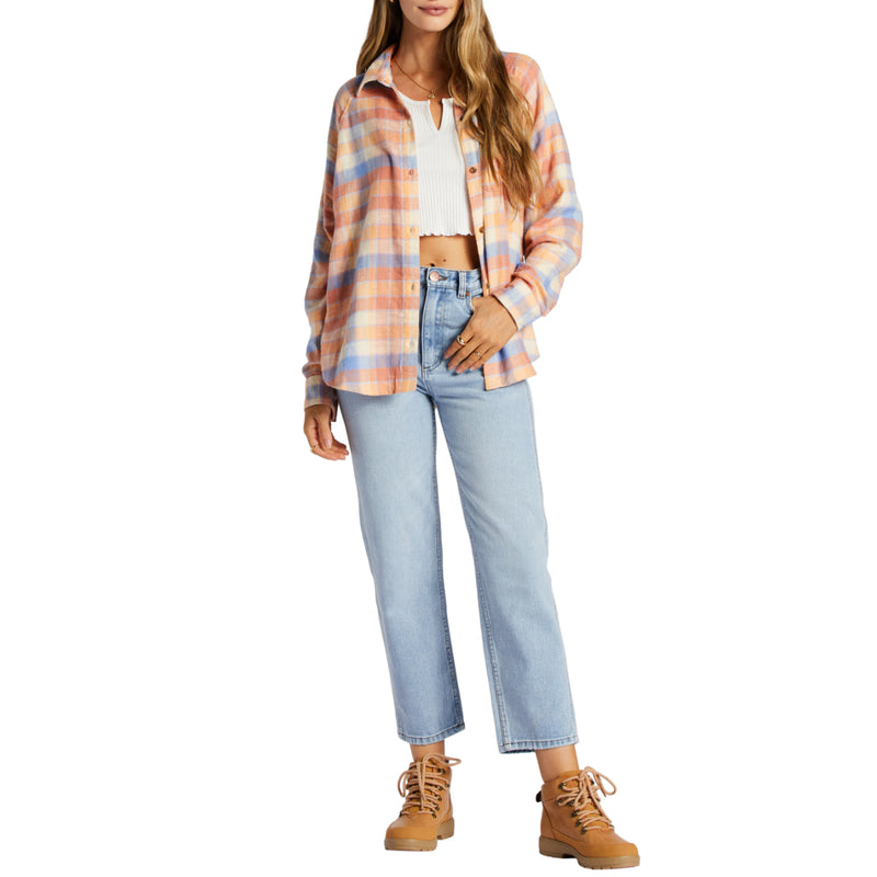 Load image into Gallery viewer, Billabong Women&#39;s Best Time Long Sleeve Button-Up Flannel Shirt - 2022
