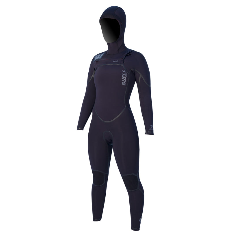 Load image into Gallery viewer, Buell Women&#39;s RB2 5/4 Hooded Chest Zip Wetsuit - Front
