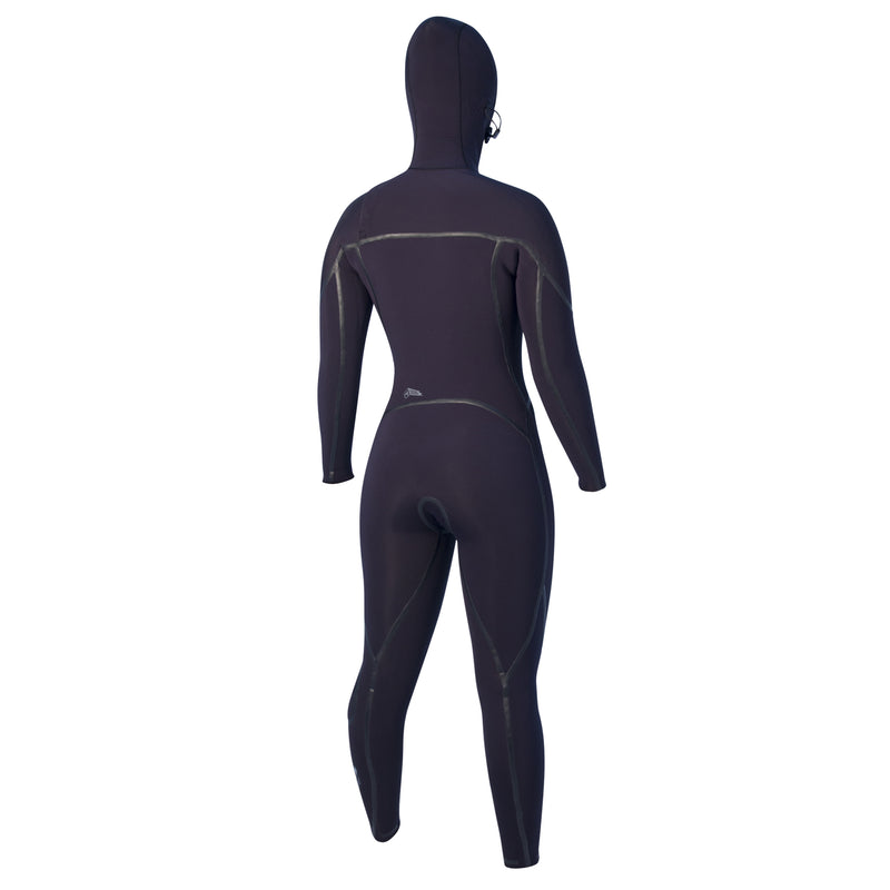Load image into Gallery viewer, Buell Women&#39;s RB2 5/4 Hooded Chest Zip Wetsuit - Back
