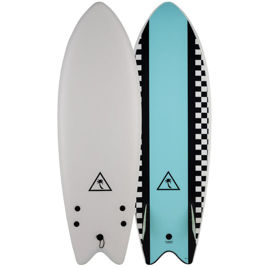 Catch Surf Retro Fish 5’6 x 21.65 x 2.95 Surfboard  - White/Light Blue
